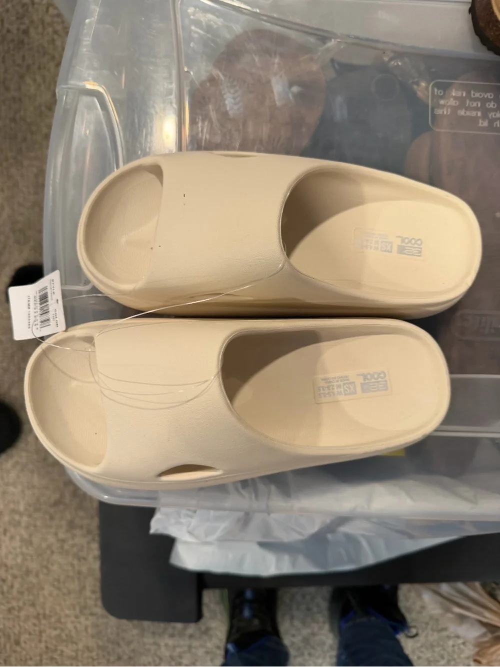 32 DEGREES COOL Cushion Slide Women’s Cream XS ( 4.5-5.5) New